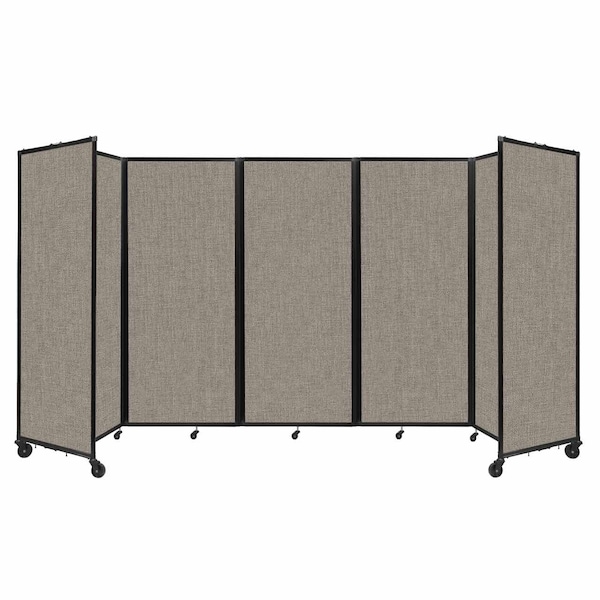 Versare Room Divider 360 Folding Portable Partition 14' x 6'10" Warm Pebble Fabric 1182946 - main